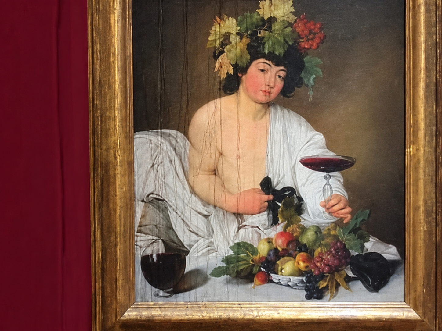 Uffizi, piove sulla teca del Bacco di Caravaggio dopo un violento temporale